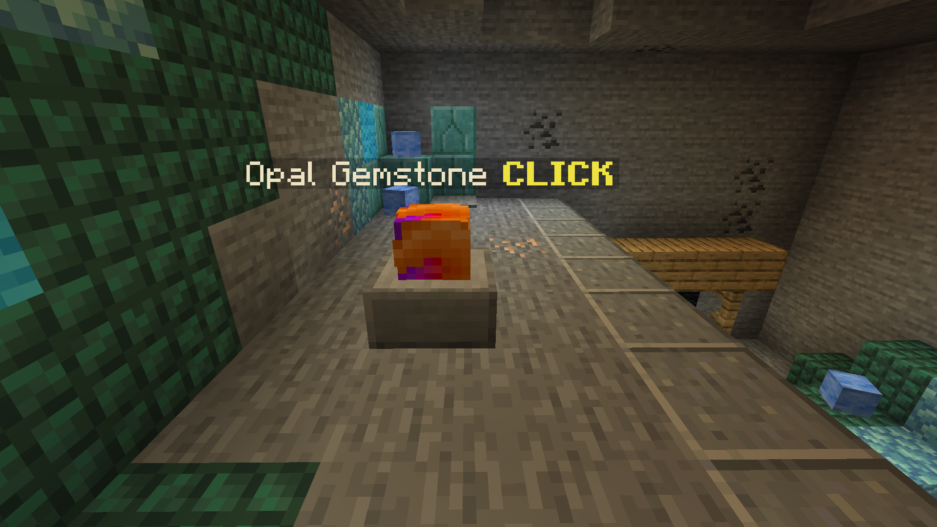 A gemstone inside the deep caves.